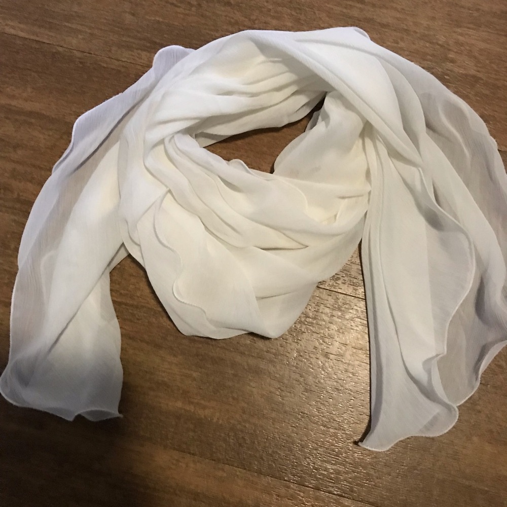 Ivory chiffon summer scarf